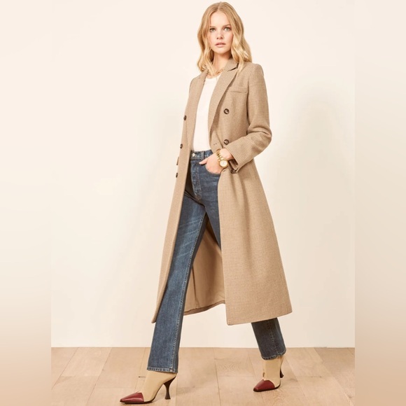 Reformation Jackets & Blazers - Reformation Middlebury Coat in Camel Houndstooth